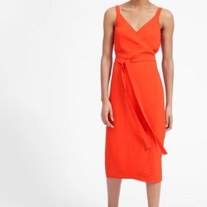 GUC Everlane Japanese Goweave tank wrap midi dress poppy size 6.